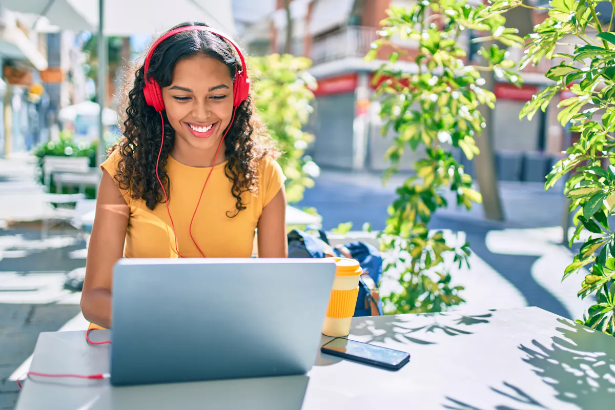 Woman working outside in the Summer