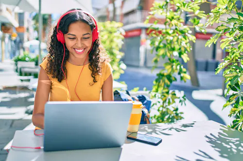 Woman working outside in the Summer
