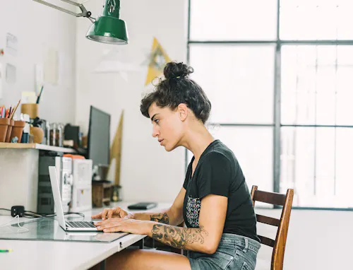Woman working at desk